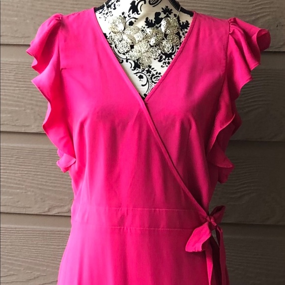 WHO WHAT WEAR — pink wrap dress - Picture 2 of 8